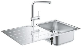 GROHE 31573SD1 - Konyhai mosogató szett K500 csepegtetővel és A csapteleppel, 86×50 cm, rozsdamentes acél