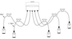 Globo A110-5 - Függeszték MARACANA 5xE27/60W/230V