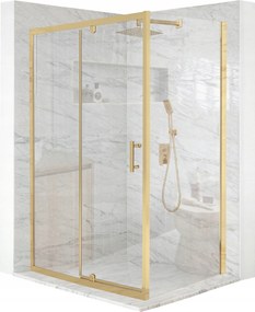 Zuhanykabin 110x80cm billenő ajtó arany Esg üveg 6mm bevonat