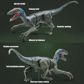 Velociraptor távirányítós játék dínó élethű hanghatásokkal – 45 cm (BBMJ)