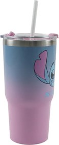 Disney Lilo és Stitch, A csillagkutya Alien 626 rozsdamentes acél thermo szívószálas kulacs 520 ml
