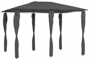 antracitszürke pavilon oszlop takarókkal 3 x 4 x 2,6 m 160 g/m²