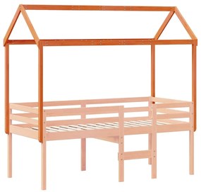 viaszbarna tömör fenyőfa gyerekágytető 217 x 95,5 x 159 cm