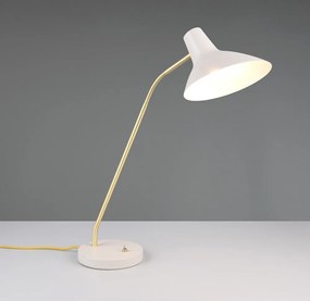 Aranyszínű-elefántcsont színű asztali lámpa hajlítható szerkezettel (magasság 54 cm) Traveller – Trio