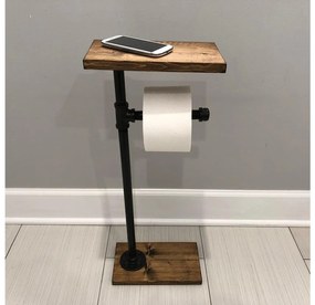 WC -papír tartó telefon tárolóval Nenanu 9 (dió + fekete). Akció -23%. 1094488