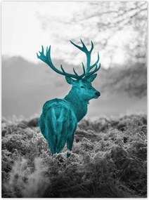 Poszterek 100x135 Türkiz szarvas agancsokkal
