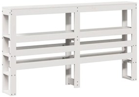 fehér tömör fenyőfa fejtámla polcokkal 140 cm