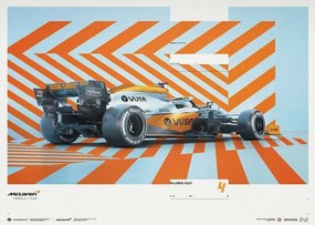 Művészeti nyomat MCLAREN X GULF - HORIZONTAL - LANDO NORRIS - 2021, Automobilist