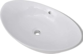 vidaXL Luxus Kerámia Mosdó Ovális Túlfolyó 59 x 38,5 cm