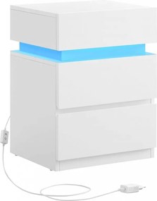 Éjjeliszekrény Led világítással Defro fehér