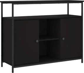 vidaXL fekete szerelt fa tálalószekrény 100 x 35 x 80 cm