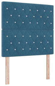fejtámla kristálygombos fodrozott sötétkék 100 cm bársony, fejtámla kristálygombos fodrozott sötétkék 200 cm bársony