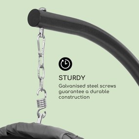 Blumfeldt Bella Donna, függő hintaszék, ülőpárna, 180 g poliészter, sötétszürke