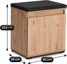 Cipőszekrény 50 cm méretben, artisan tölgy/grafit színben PARMA