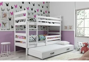 Gyerek emeletes ágy kihúzható ággyal ERYK 200x90 cm Fehér Fehér