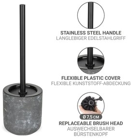 Szürke kerámia WC-kefe Sacile – Wenko