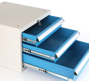 Műhelyasztal Solid MDF-30, 180 cm, függő doboz, fekete