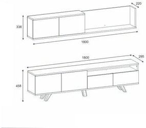 Nappali fal Valobe 2 (dió + antracit) . 1095673