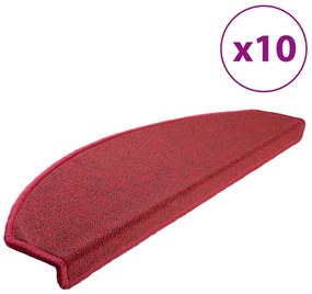 10 db bordói vörös lépcsőszőnyeg 65x24x4 cm