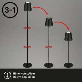 Briloner 1438015 - LED dimmelhető állólámpa KIKI 4,3W/5V IP44 2600 mAh fekete