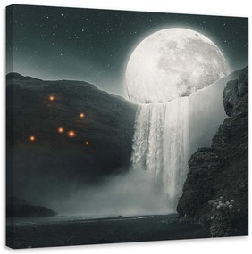 Gario Vászonkép Hold vízesés - Zehem Chong Méret: 30 x 30 cm