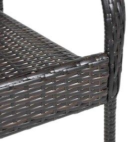 6 db barna rakásolható polyrattan kültéri szék