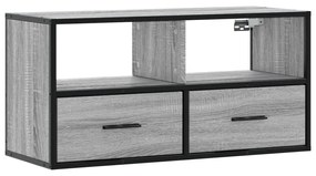 szürke sonoma színű szerelt fa és fém TV-szekrény 80x31x39,5 cm