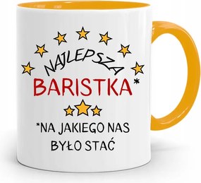 Barista Kávézó Bögre Sárga Ajándék fényképes nyomtatással