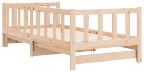 tömör fenyőfa kihúzható kanapéágy 90 x 190 cm
