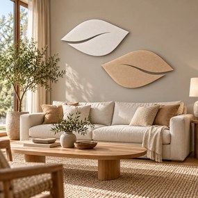 Bilnora levél alakú akusztikus fali panel 140×70×1,2cm - 04 Camel (bézs)