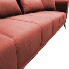 Szétnyitható kanapé, terrakotta, GRACE BIG SOFA