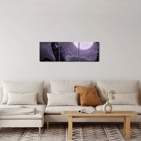 Kép - Éjjeli bagoly, lila (órával) (90x30 cm)