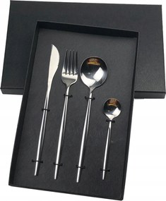 24 Db-os Fényes Evőeszköz Szett 6 Személyes Ezüst (11605)