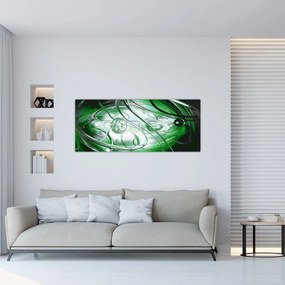 Zöld absztrakt kép (120x50 cm)