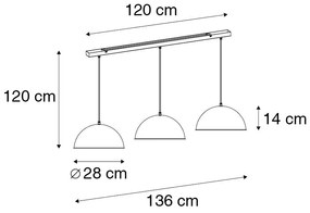 Ipari függőlámpa fekete arannyal 3-lámpás - Magnax