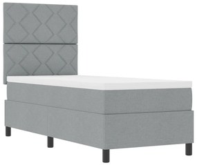 Box Spring Ágy Matresszel Világosszürke 80x200 cm Textil