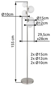 Globo 56140-6S - LED Csillár zsinóron RIHA 6xG9/3,5W/230V fehér