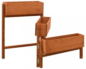 narancssárga tömör fenyőfa összecsukható kerti ültetőláda 60x14x75 cm