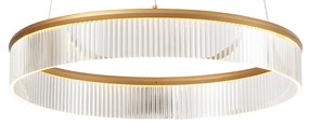 Modern függőlámpa sárgaréz 59cm LED-del, 3 lépésben dimmelhető - Anello csillár