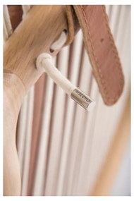 Dedo fotel tömör tölgyfa lábakkal, konyakbarna bivalybőr ülőpárnával - Gazzda