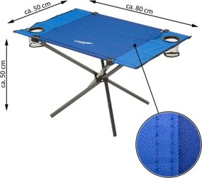 Kemping asztal DIVERO Kék 80 x 50 cm