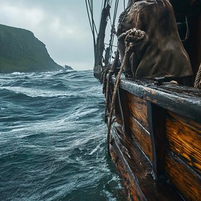 Poszter 50x50cm Hajó a hullámokon