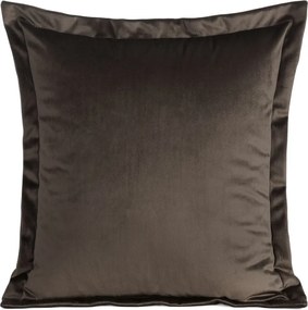 Párnahuzat 45X45 barna bársonyból, díszpárnával
