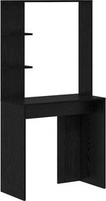 vidaXL Asztal polcokkal Fekete tölgy 78,5 x 37 x 154,5 cm Faanyag