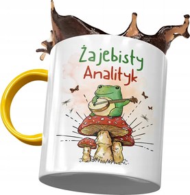 Sárga Bögre Elemzőnek Békás Elemző Bögre Nyomtatott Fotóval