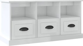 vidaXL fehér magasfényű szerelt fa TV-szekrény 100x35x50 cm