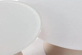 Krémszínű kerek dohányzóasztal szett 2 db-os üveg asztallappal ø 80 cm Vida – MOME