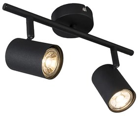 Modern fekete spotlámpa 2-lámpás, dönthető - Jeana