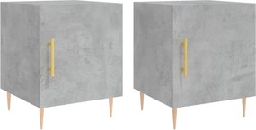 vidaXL 2 db betonszürke szerelt fa éjjeliszekrény 40 x 40 x 50 cm