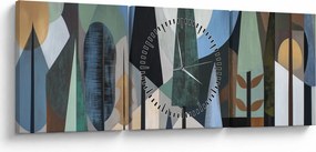 Kép - Természetes geometriai absztrakció II. (órával) (90x30 cm)